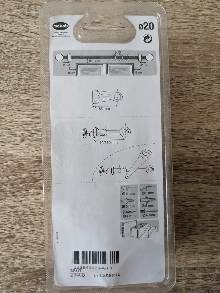 Curtain rod brackets, Mobois, new – photo 2